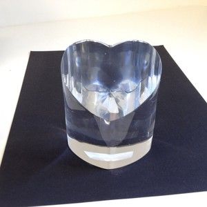The Toscany Collection Clear Leaded Crystal Heart Paperweight About 3.5" Tall